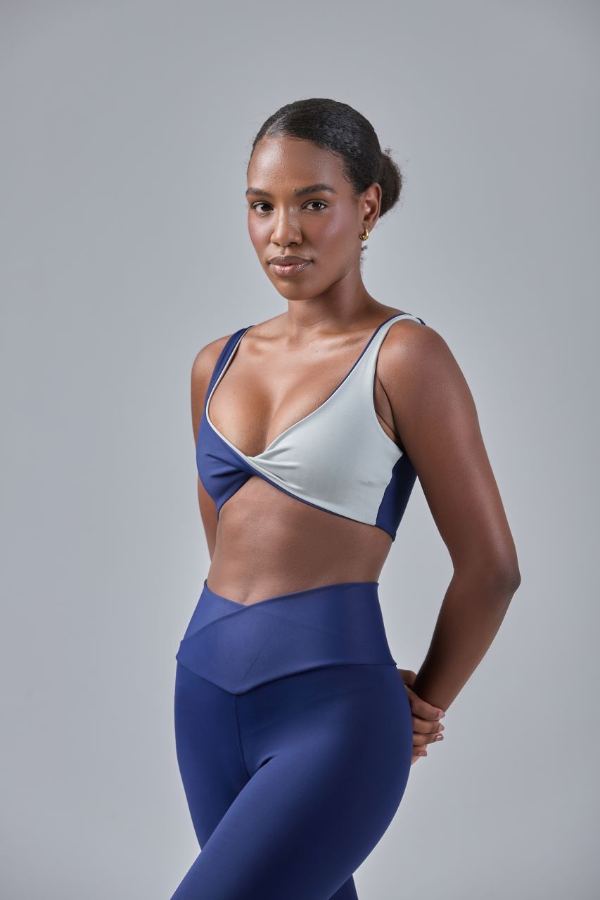 High-Waist Legging Blue and Silver