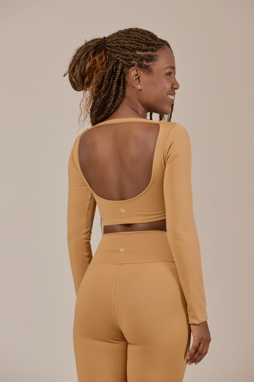 High-Rise Flare Leggings Beige
